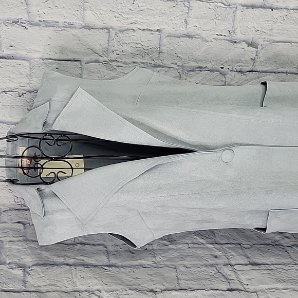 SOLITAIRE Baby Blue Faux Suede Kimono Style Dress Size Medium - Picture 2 of 9